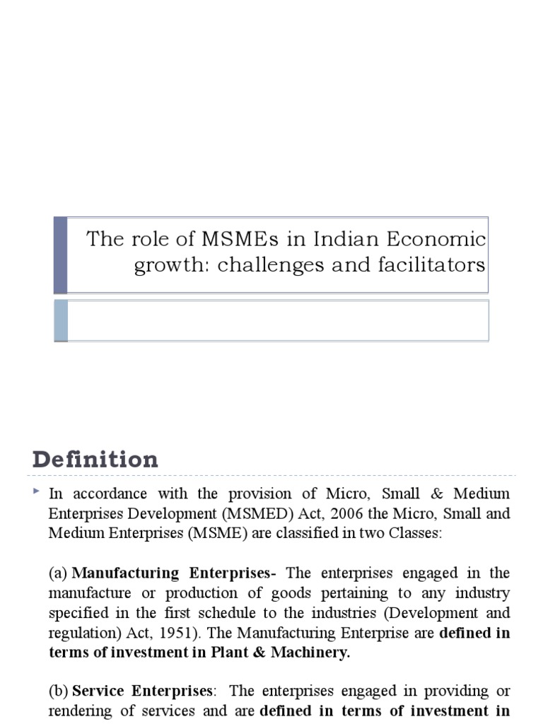 MSMEs: Key to Indian Economic Growth | PDF | Small And Medium Sized ...