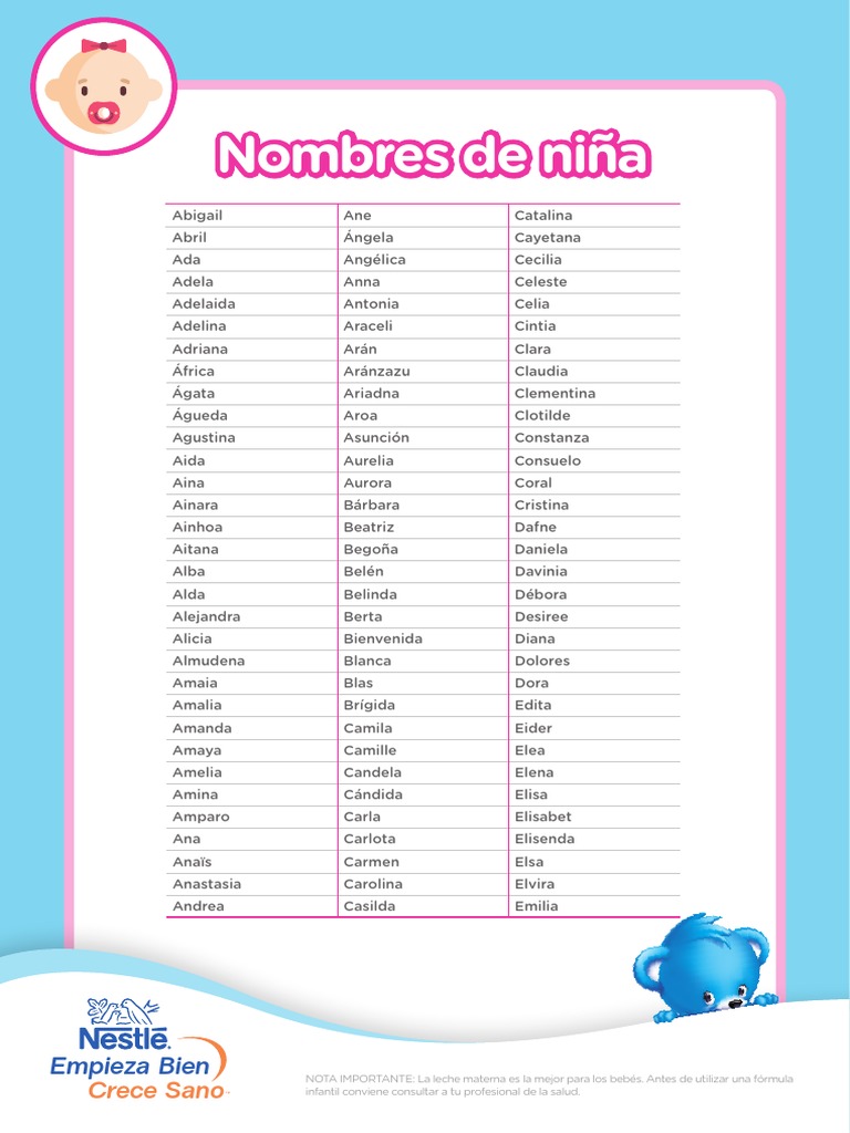 Nombres de niña