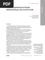 Trajetória e implementação de disciplina interprofissional para cursos da área de Saúde
