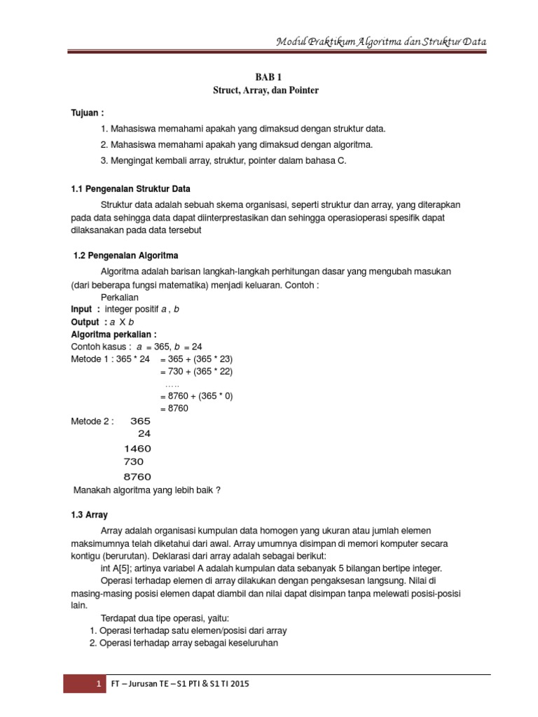 Modul 1 Struct Aray Pointer 2015 PDF | PDF