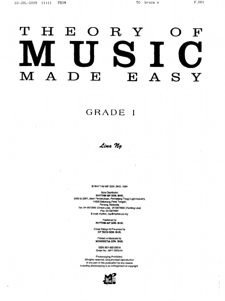 Grade 1 theory complete pdf scale music notation