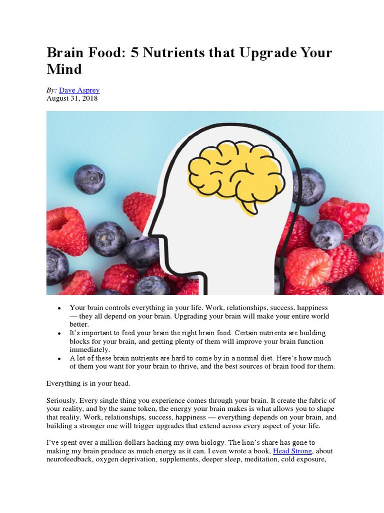 Brain Food 5 Nutrients That Upgrade Your Mind Dave Asprey PDF