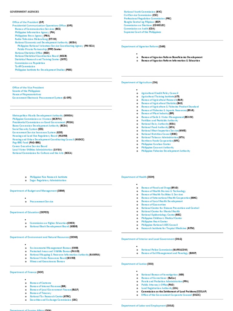 Government Agencies | PDF | Public Administration | Government Agencies