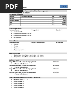 Blank Resume Template