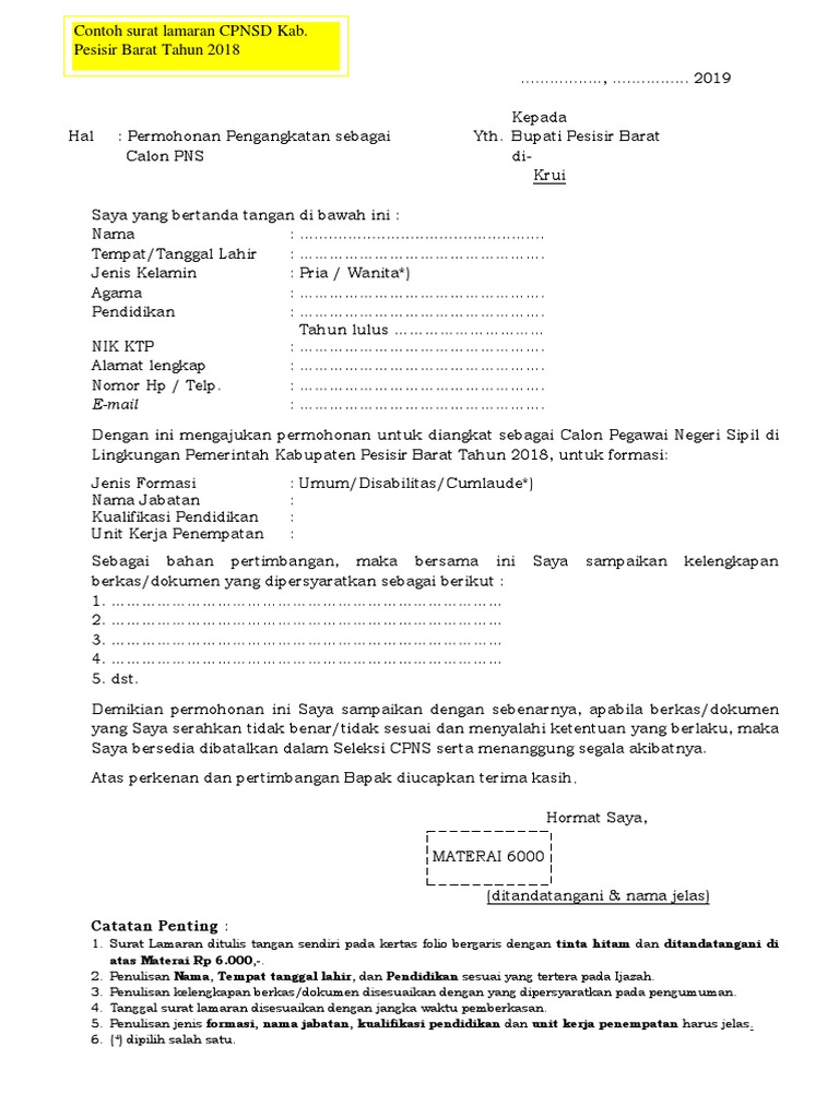 Folio Bergaris Contoh Surat Lamaran Kerja Tulis Tangan 2019