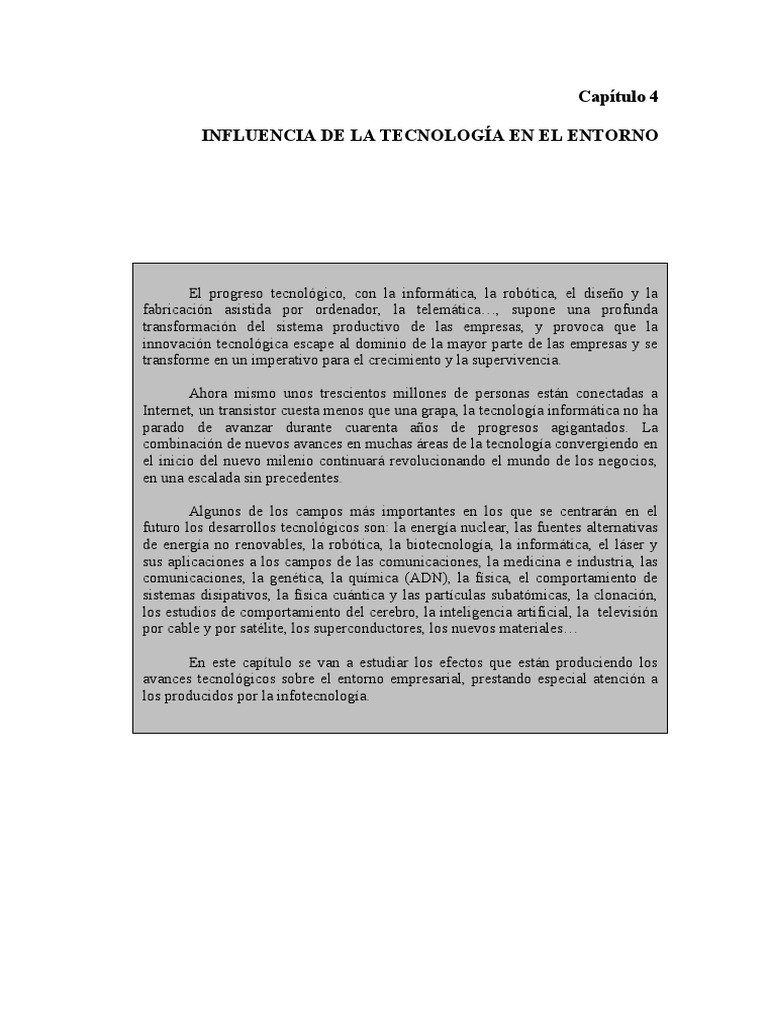 4 - Influencia de La Tecnología en El Entorno PDF | PDF | Negocios ...