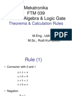Mekatronika FTM 039 Boolean Algebra & Logic Gate: Theorema & Calculation Rules