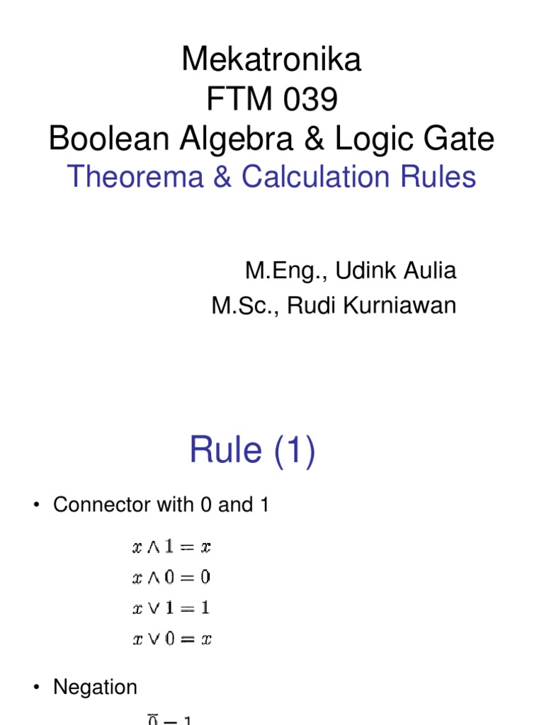 Boolean Algebra and Logic Gates Guide | PDF | Science & Mathematics
