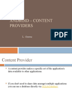 Android - Content Providers: L. Grewe