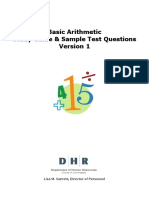 Basic Arithmetic Study Guide & Sample Test Questions: Lisa M. Garrett, Director of Personnel