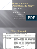 Observasi Bisnis "Penjualan Model Bu Aska": Kelompok Bella Putri Ananda Devi Oktarina Ratna Triani Yuyun Sandiana