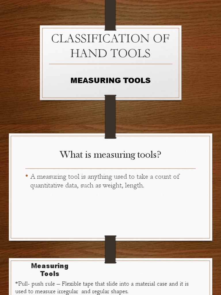 Classification of Hand Tools PDF