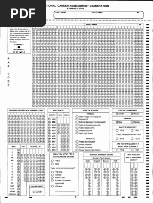 Ncae Answer Sheet 2015