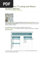 Excel Factor 17 Lookup and Return Multiple Matches