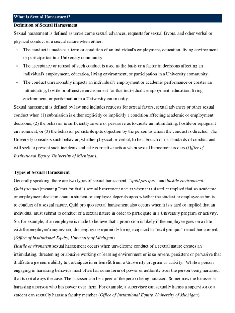 Understanding Sexual Harassment | PDF | Sexual Harassment | Harassment