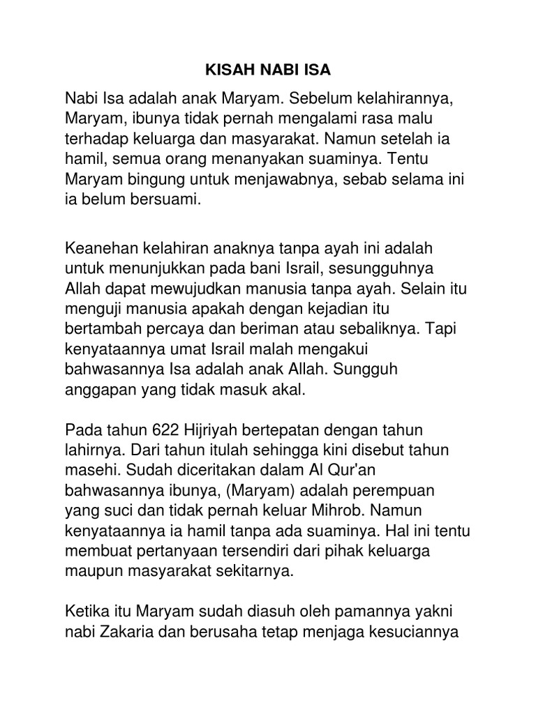 Kisah Nabi Isa Pdf