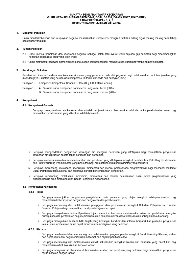 Sukatan Guru Mata Pelajaran Dg44 Dg41 Dga32 Dga29 Dg27 Dg17 Pdf