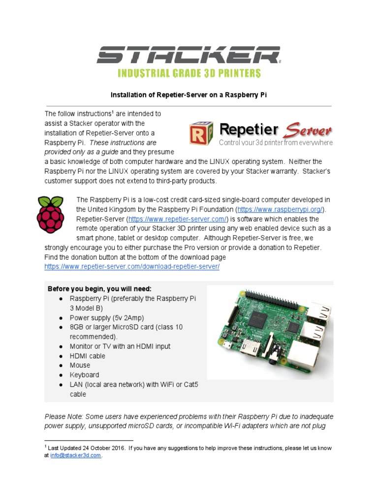 Install RepetierServer on Raspberry Pi PDF Raspberry Pi Secure