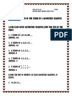 Sum of The Terms in A Geometric Sequence