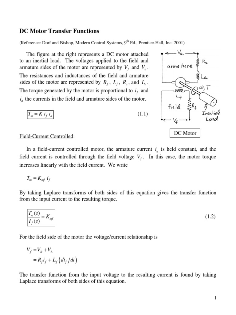 DC Motor Transfer Function Example PDF | PDF | Science & Mathematics