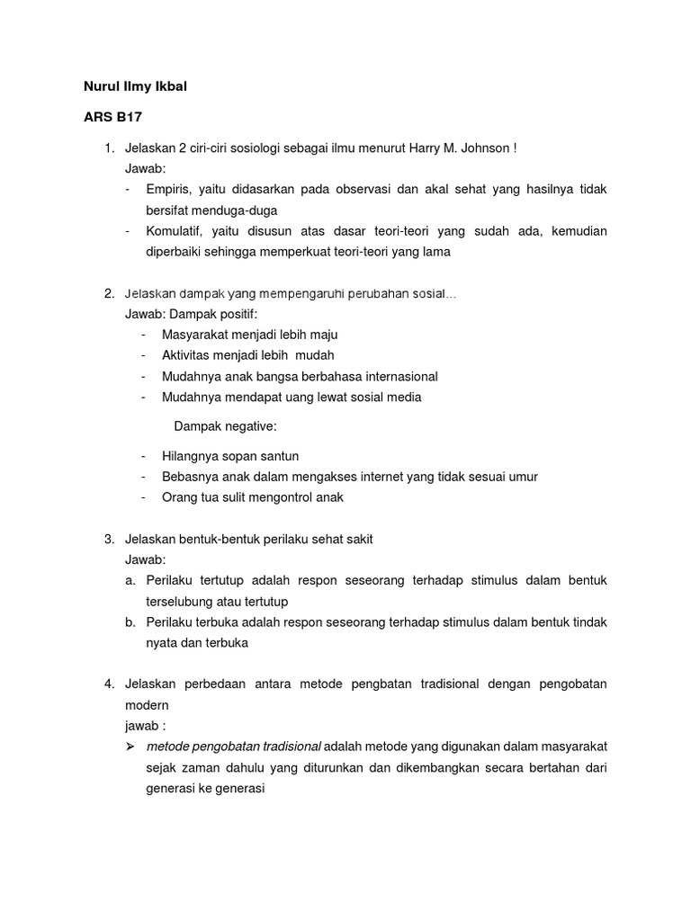soal essay antropologi kesehatan