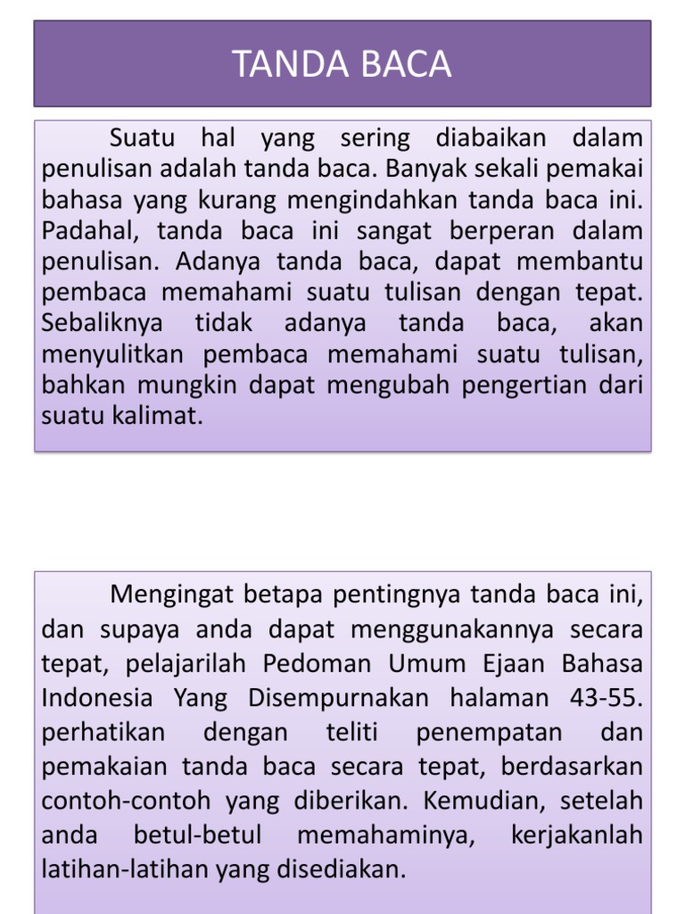 Pentingnya Penggunaan Tanda Baca | PDF | Seni & Disiplin Bahasa ...