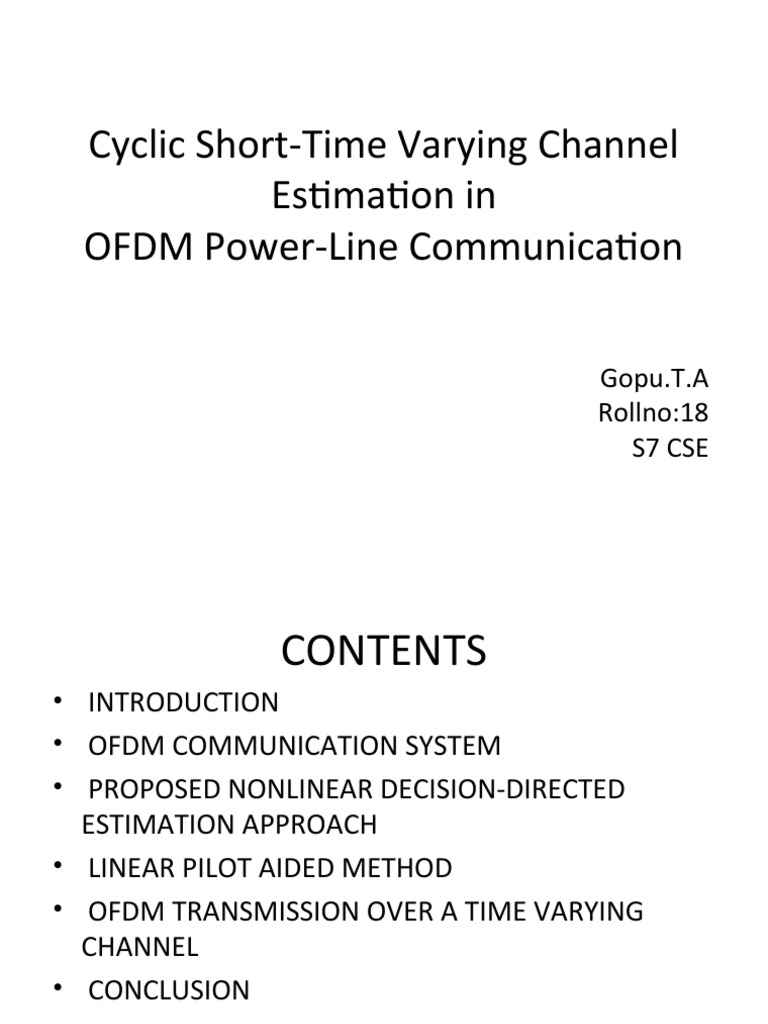 OFDM Channel Estimation in PLC Systems | PDF | Orthogonal Frequency ...