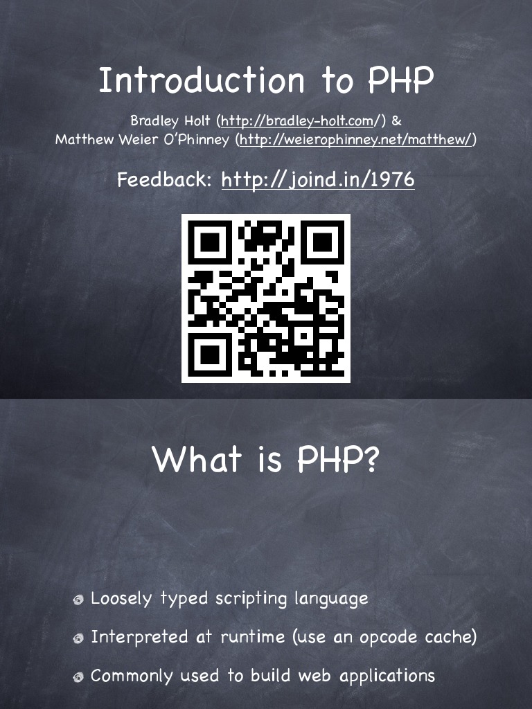 PHP Basics and History Overview | PDF | Pear | Php