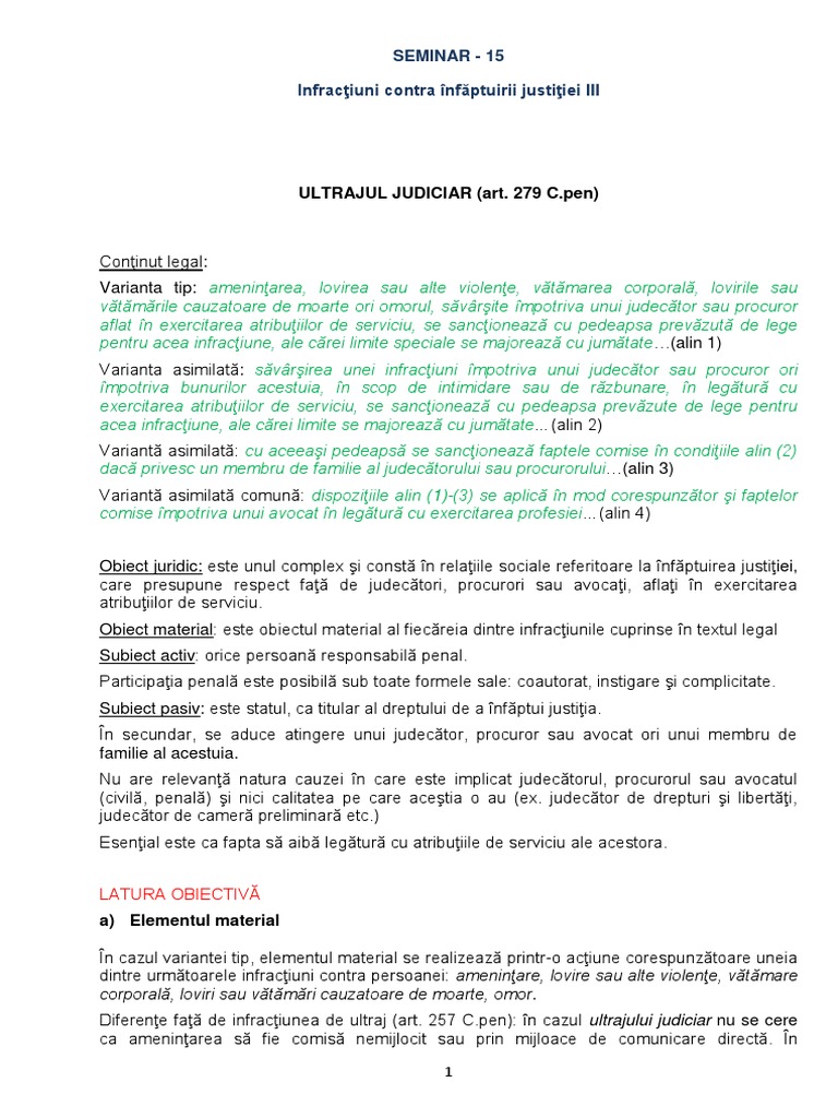 Infractiuni Contra Infaptuirii Justitiei | PDF