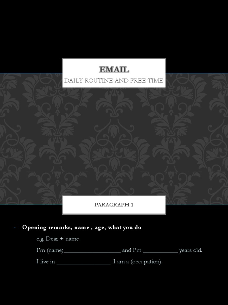 Daily Routine and Free Time Email Guide | PDF | Language Arts & Discipline