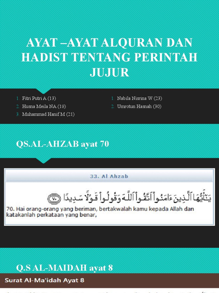 Ayat Ayat Alquran Dan Hadist Tentang Perintah