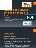 How Best To Evaluate The Effectiveness of A VLE