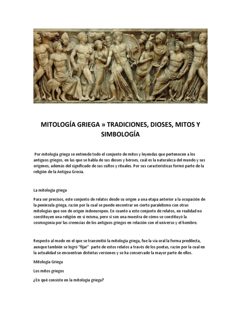 Mitos y dioses de la mitología griega | PDF | Mitología griega ...