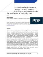 The Aesthetics of Seeing in Seamus Heaney's Seeing Things: Memory and Transcendence-in-Immanence in The Aesthetics of Everyday Life