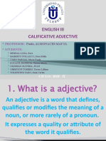 English Iii Calificative Adjective: CICLO: 2018 - II