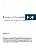 Cost of Capital Energy Market