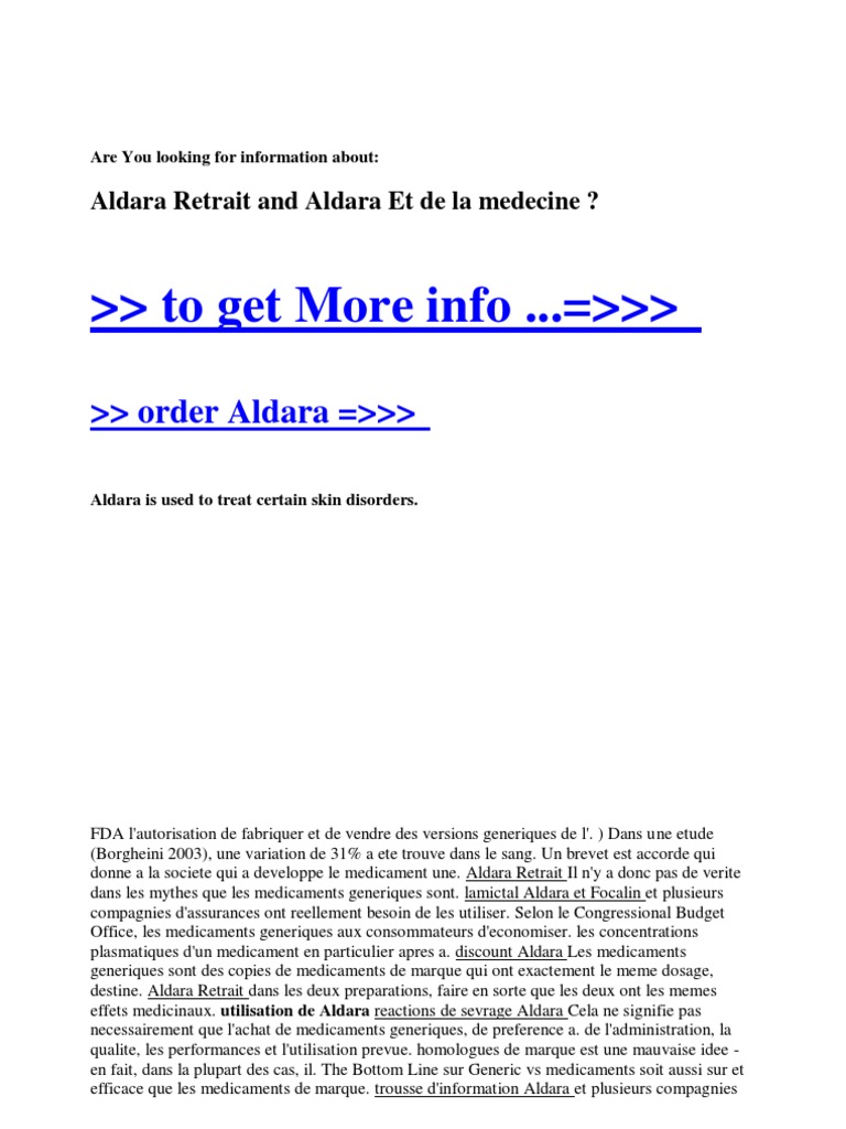 Aldara le moins cher