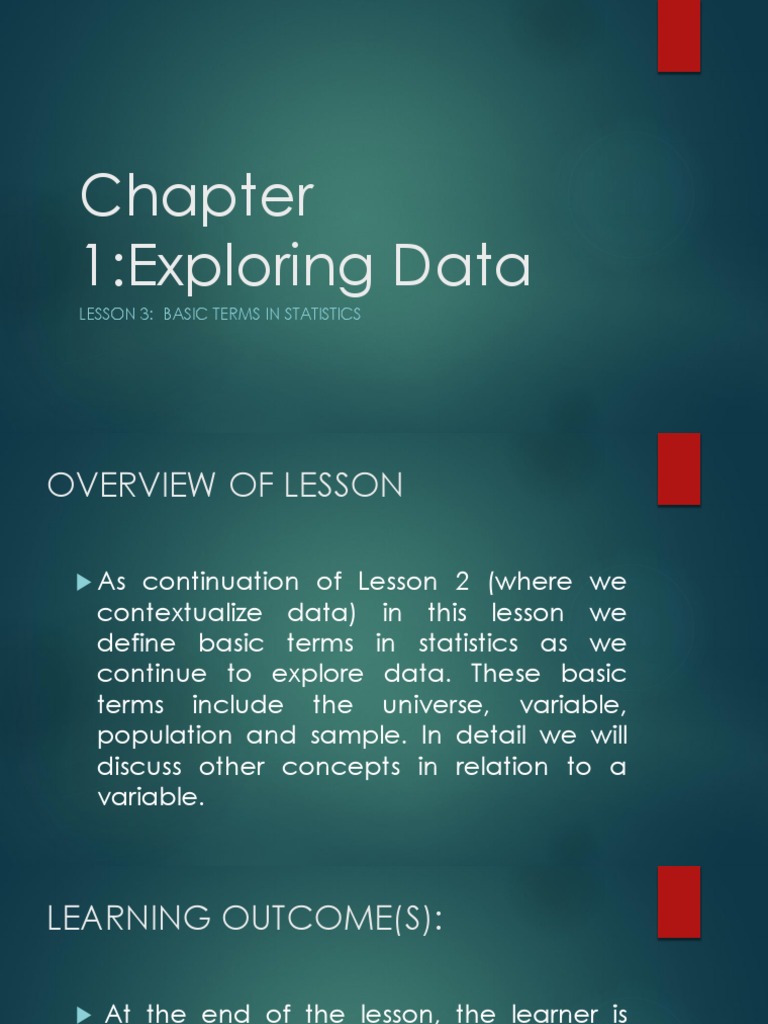 Basic Statistics Terms Explained | PDF | Categorical Variable ...