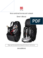 Verso Combined Harness and Rucksack Owner's Manual: Gin Gliders Inc