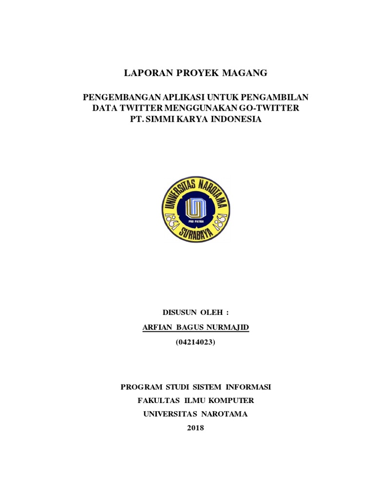 Laporan Proyek Magang: Aplikasi Twitter | PDF | Komputer