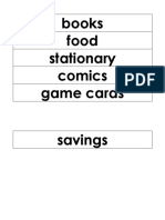 Books Food Stationary Comics Game Cards