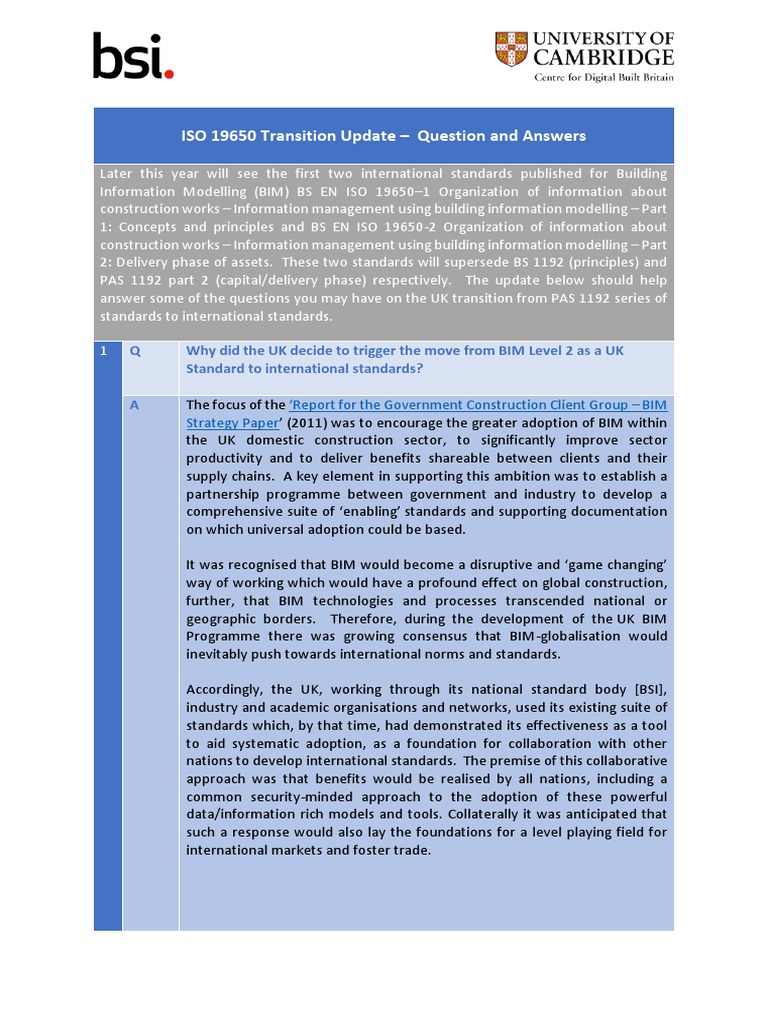 New Iso 19650 Uk Transition Update Questions and Answers 14th June 2018 ...