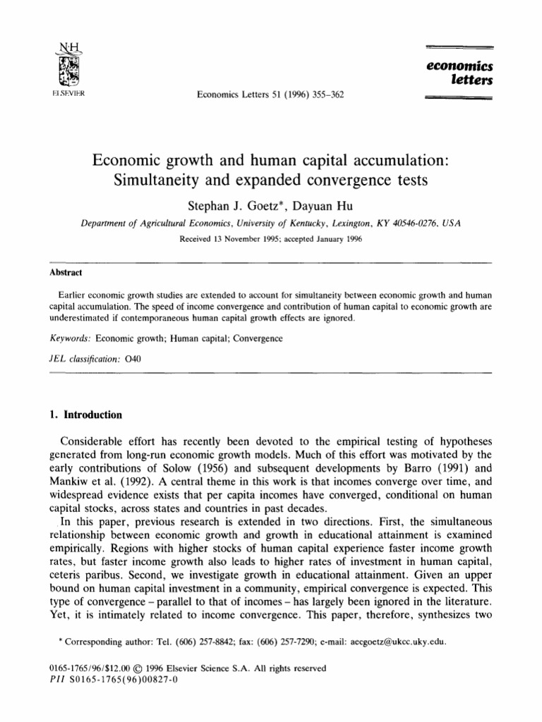 Human capital and economic growth