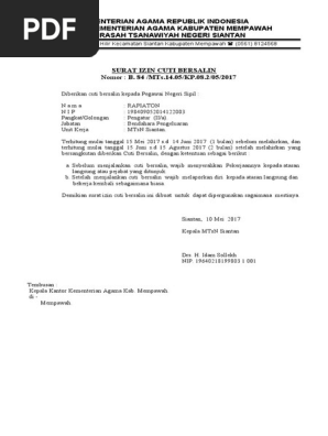 Form Cuti Guru Tu Dan Kamad Non Pns