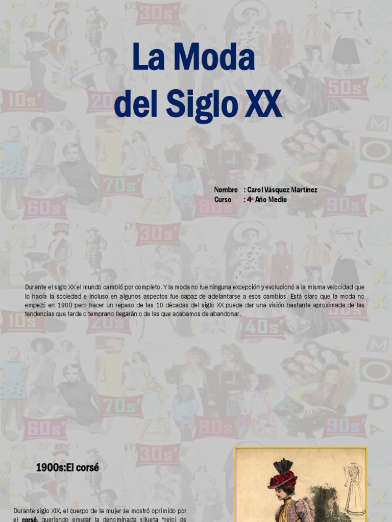 Evolución de la Moda en el Siglo XX | PDF | Corsé | Moda