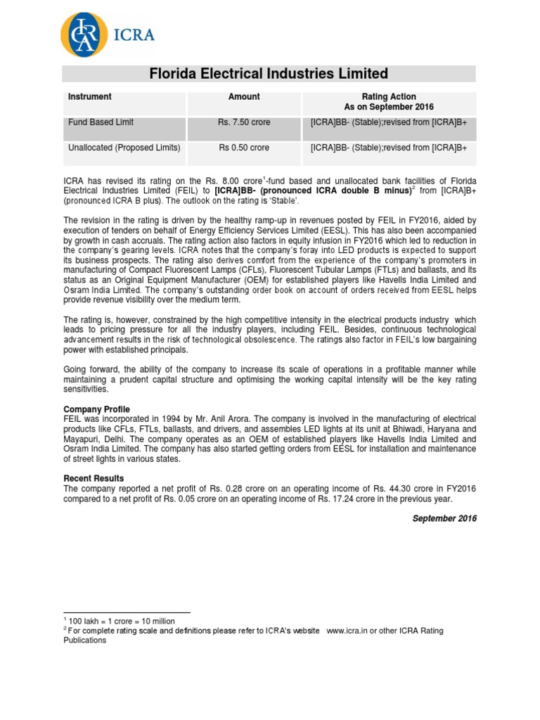 Florida Electrical R 03102016 PDF Compact Fluorescent Lamp