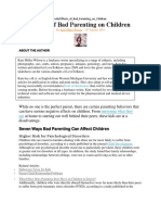 Effects of Bad Parenting on Children: Psychological Disorders and Poor School Performance