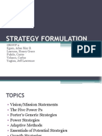 Strategy Formulation: Group 2 Egam, Adan May B. Lascuna, Honey Grace Pulido, Carrie Velasco, Carlos Yugtan, Jeff Lawrence