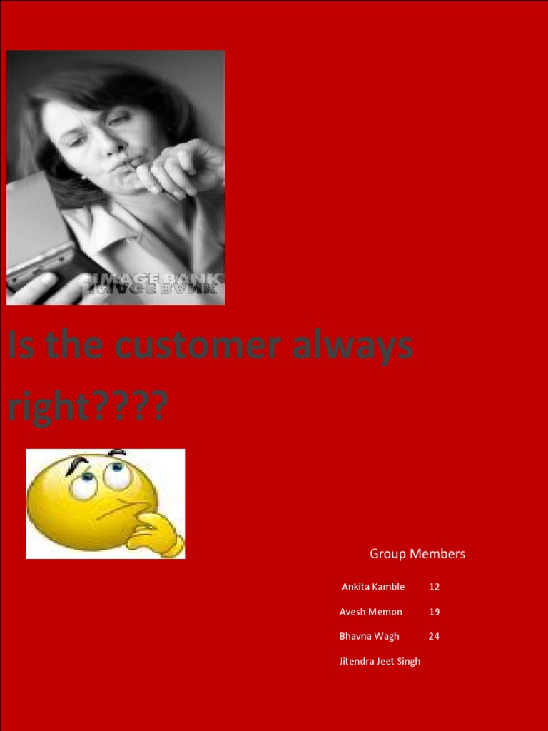 Is The Customer Always Right PDF Customer