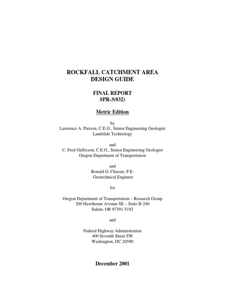 Rockfall Catchment Area Design Guide | PDF | Foot (Unit) | Histogram